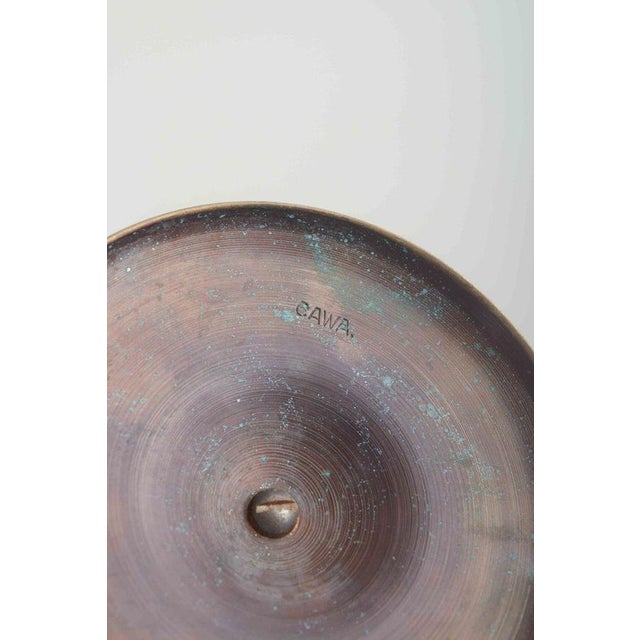 Vintage Danish Brass Candlesticks with Circular Base, 1940s, Set of 2 For Sale - Image 4 of 5