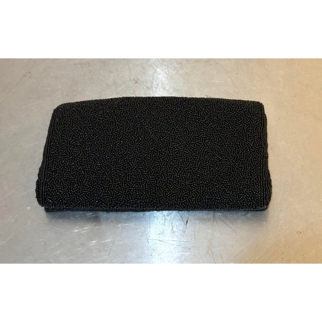 1940s 1940s Black Beaded Tapestry Clutch Purse For Sale - Image 5 of 5