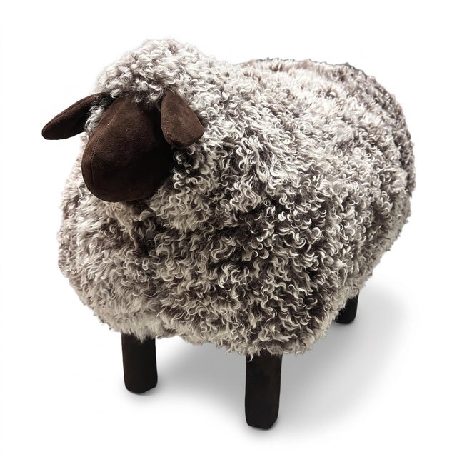 Not Yet Made - Made To Order Contemporary Outpost Original Kalgan Lamb Sheep Bench For Sale - Image 5 of 12