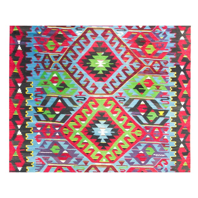 Mid-20th Century Turkish Kilim Rug For Sale In Chicago - Image 6 of 14