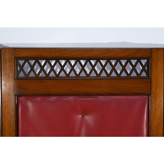 1920s 1st Part 20th Century Screen with 4 Leaves in Mahogany, 1920s For Sale - Image 5 of 18