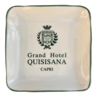 Vintage Italian Ceramic Grand Hotel Quisisana Capri Ashtray For Sale