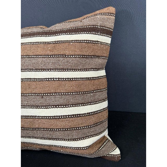 Contemporary Turkish Hemp Pillow Cushion Natural Beige Brown Cushion Cover 20"x20" For Sale - Image 3 of 4