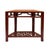 Distressed Reddish Brown Trapezoidal Geometric Lattice Panel Console Table For Sale - Image 4 of 13