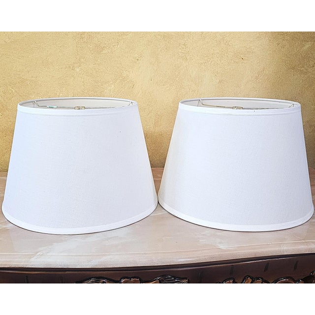 Pair of Pierced Pewter Globe Table Lamps With Shades For Sale - Image 12 of 18