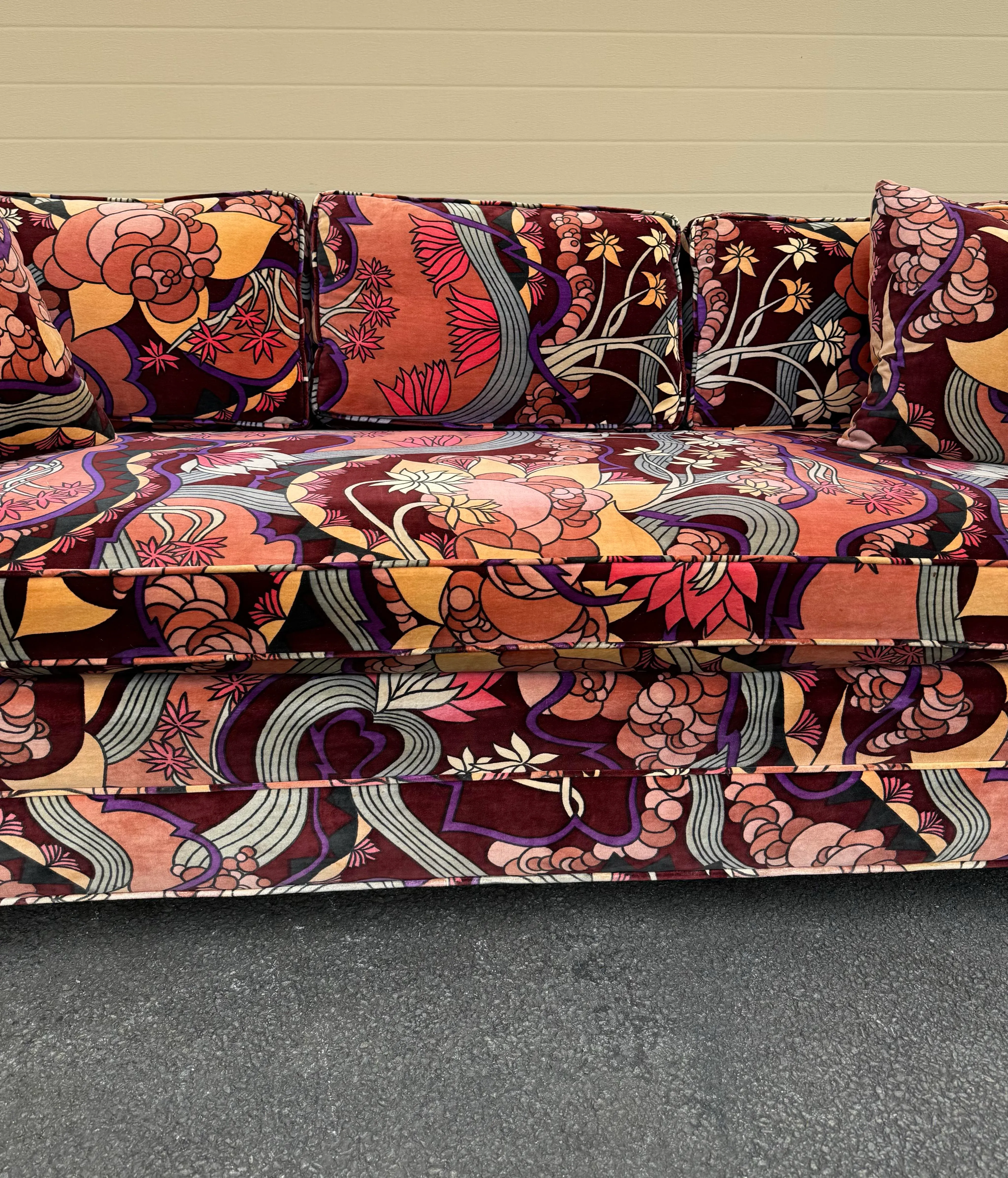 1960s Jack Lenor Larsen “Jezebel” Fabric Sofa | Chairish