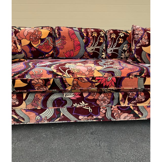 1960s Jack Lenor Larsen “Jezebel” Fabric Sofa For Sale In New York - Image 6 of 11