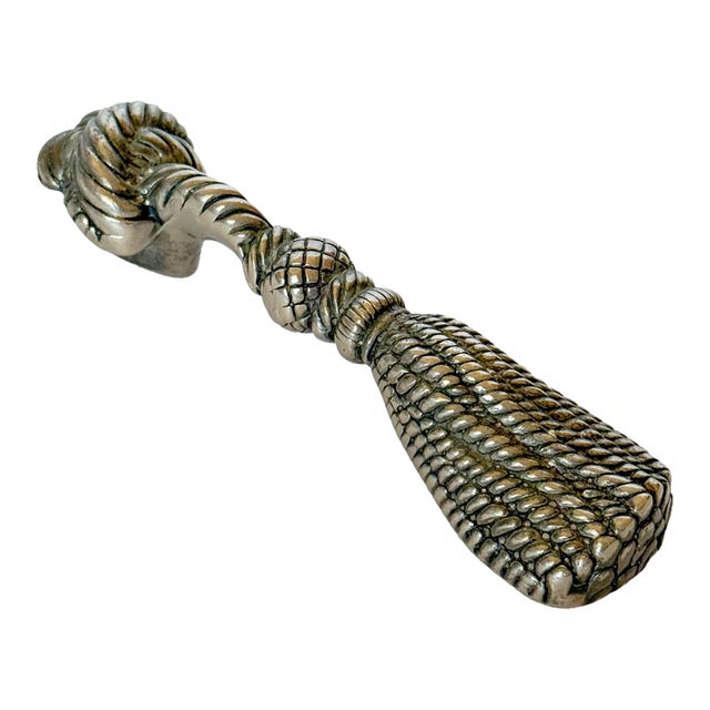 Vintage Silver Knotted Rope Tassel Bottle Opener For Sale
