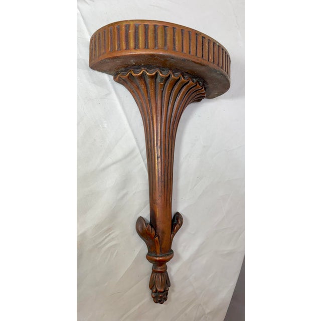 Bronze Antique 19th Century Neoclassical Bronze Clad Half Moon Clock Wall Shelf Shelve For Sale - Image 8 of 9