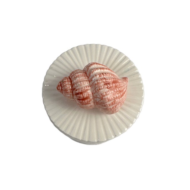 Fitz and Floyd 1970's Fitz & Floyd Ceramic Sea Shell Trinket Box For Sale - Image 4 of 6