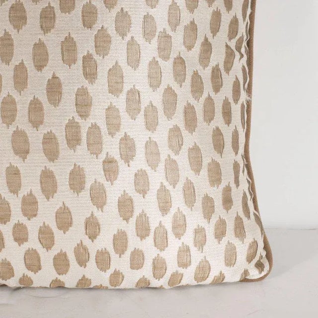 2000 - 2009 Modernist Square Ecru Pillows with Muted Gold Tones - a Pair For Sale - Image 5 of 7