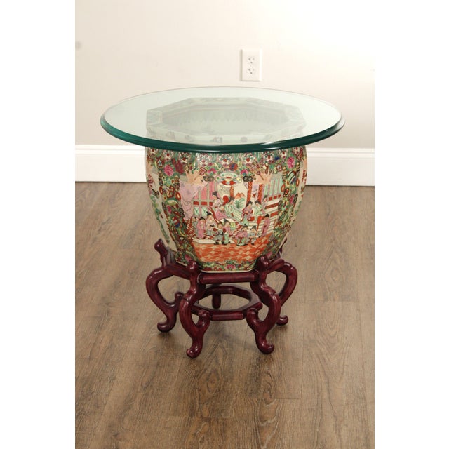 Chinese Famille Rose Enameled Porcelain Fishbowl Planter For Sale - Image 4 of 12