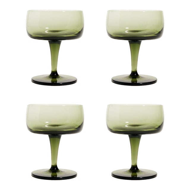 Olive Green Cocktail Glasses Set of Six Chairish
