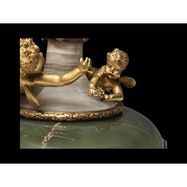 Gilded Bronze Agate and Algerian Onyx Centerpiece attributed to Eugène Cornu, 1890s For Sale - Image 9 of 18