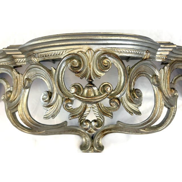 Vintage Hollywood Regency Style Wall Console Shelves- A Pair For Sale - Image 9 of 18