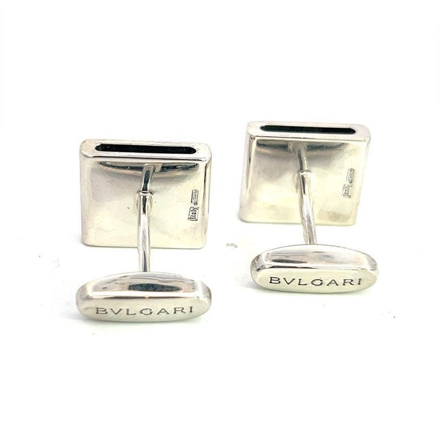 Authentic Bvlgari Bulgari Estate Cufflinks Sterling Silver B15 TRUSTED SELLER SINCE 2002 PLEASE SEE OUR HUNDREDS OF...