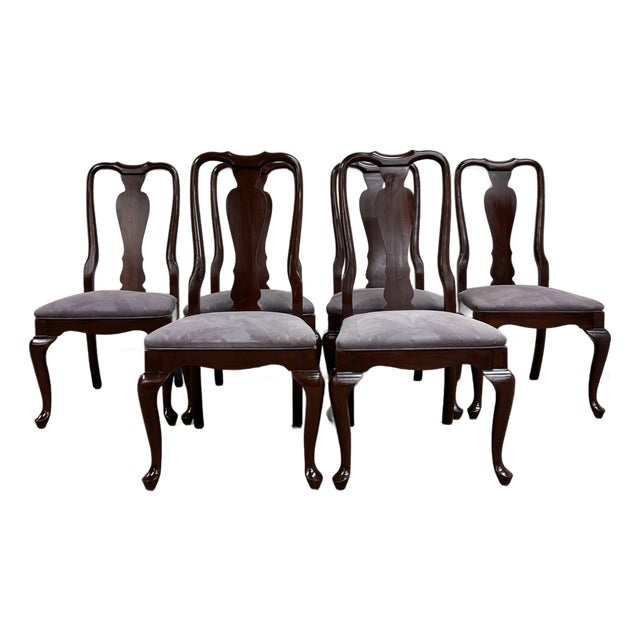 Vintage Ethan Allen Georgian Court Dining Side Chairs - Set of 6 For Sale