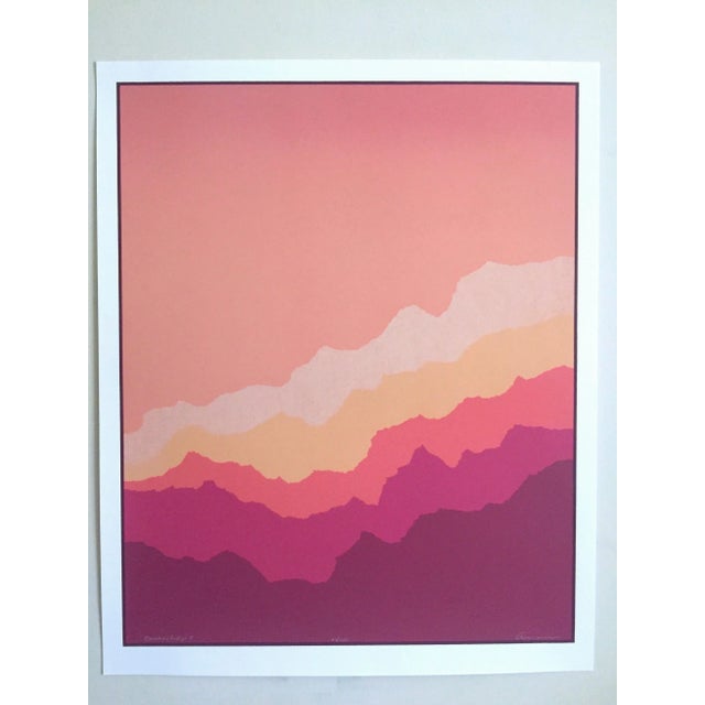 Various Artists Angela Aman Vintage 1980's Postmodern " Rainbow Ridge II " Lmtd Edtn Original Silkscreen Prints Diptych - Set of 2 For Sale - Image 4 of 13