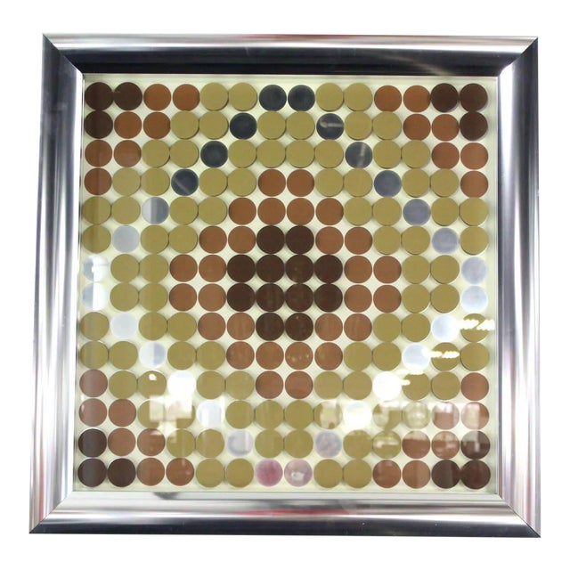 Metal Vintage Mid Century Three-Dimensional Wall Hanging Plaque Art For Sale - Image 7 of 7