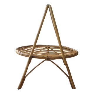 Hand-Crafted Magazine Rack in Bamboo, 1960s For Sale