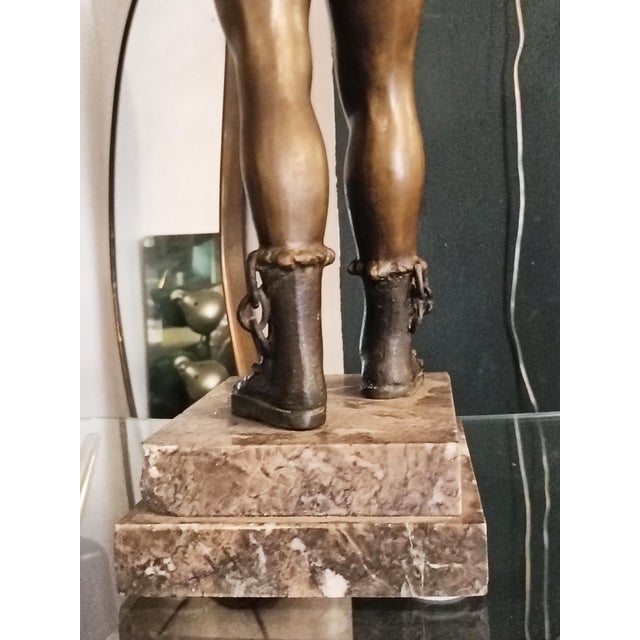 Gold Bronze Perseus Sculpture on a Marble Base, Italy, 1900s For Sale - Image 8 of 9