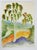 Modern Late 20th Century Colorful Coastal Landscape Watercolor Painting For Sale - Image 3 of 3