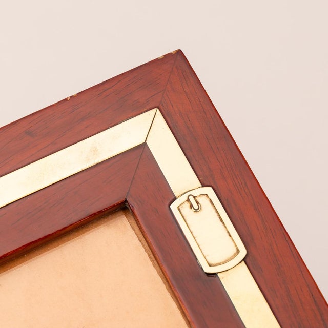 1950s Vintage French Photograph Frame with Brass Buckle Detail, 1950s For Sale - Image 5 of 12