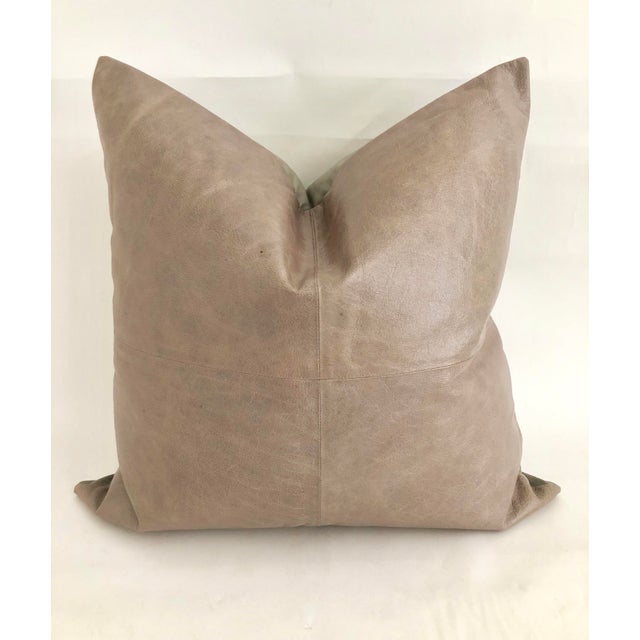 Taupe Leather Pillow 24 X 24 Chairish
