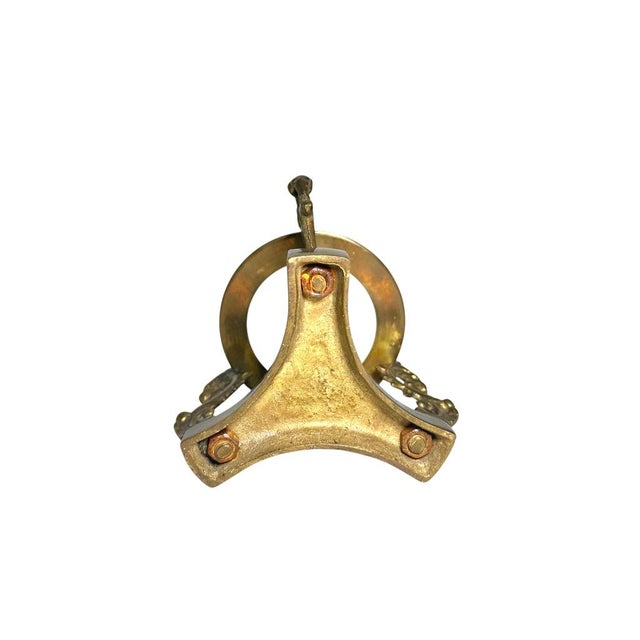 Stone Pink/Red Marble Sphere Brass on Dragon Stand For Sale - Image 7 of 11