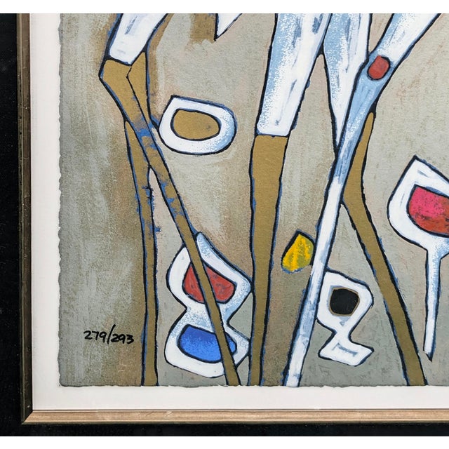 Contemporary Jiang Tiefeng, Morning With Cranes (Custom Framed Large Hand Signed Serigraph), 2001 For Sale - Image 3 of 3
