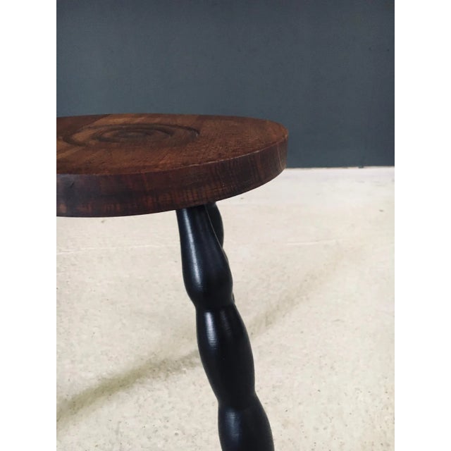French Bobbin Tripod Stool, 1940s For Sale - Image 11 of 15