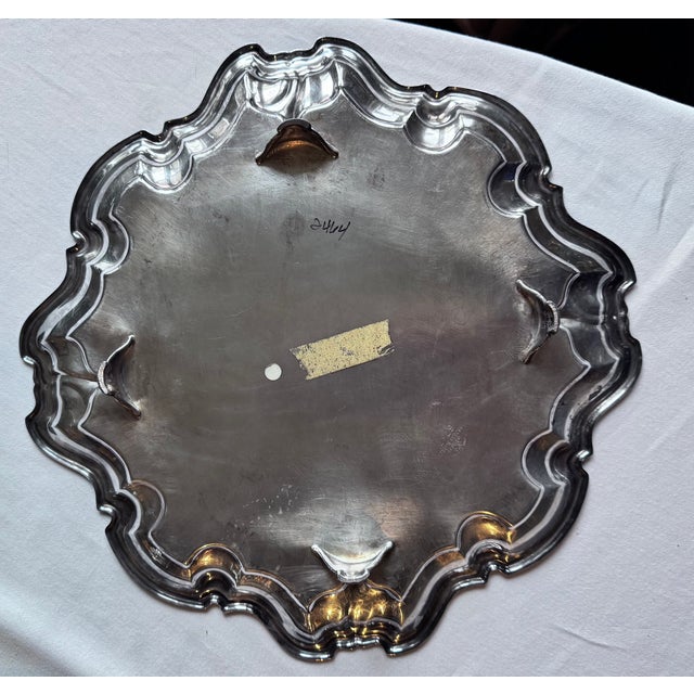 Silver Vintage F B Rogers Silver Plate Footed Tray For Sale - Image 8 of 14