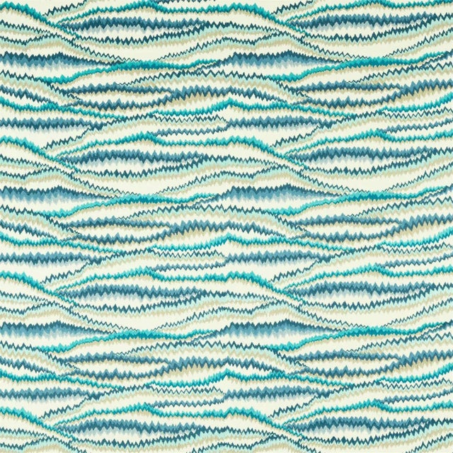 Harlequin Tremolo Fabric in Azure/Ink For Sale