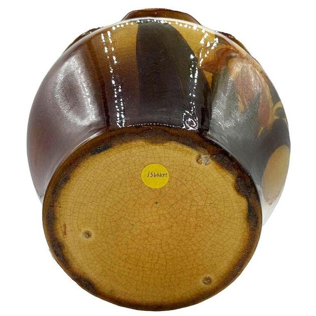 Late 19th Century Late 19th Century Victorian American Art Pottery Floral "Louwelsa" Jardinière Planter by Weller For Sale - Image 5 of 5