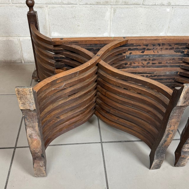Savonarola Bench in Carved Wood For Sale - Image 11 of 15