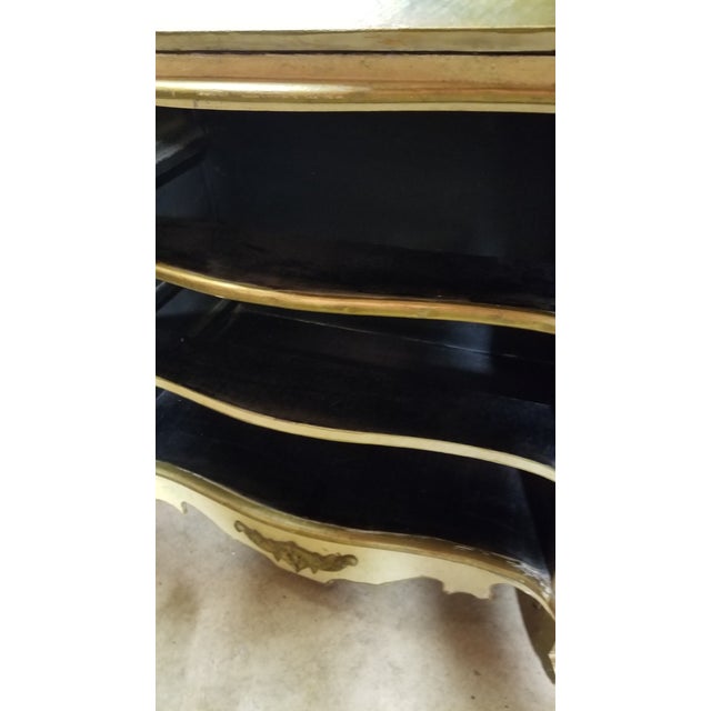 Victorian French Commode Scriban Writing Desk PAinting Couple For Sale - Image 11 of 13