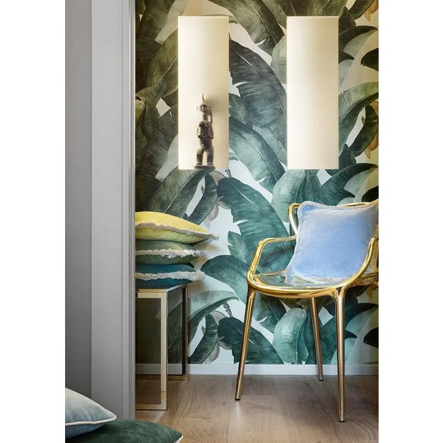 Contemporary Happy Cushion in Light Blue with Off-White Fringes by Lorenza Briola for Lo Decor For Sale - Image 3 of 4