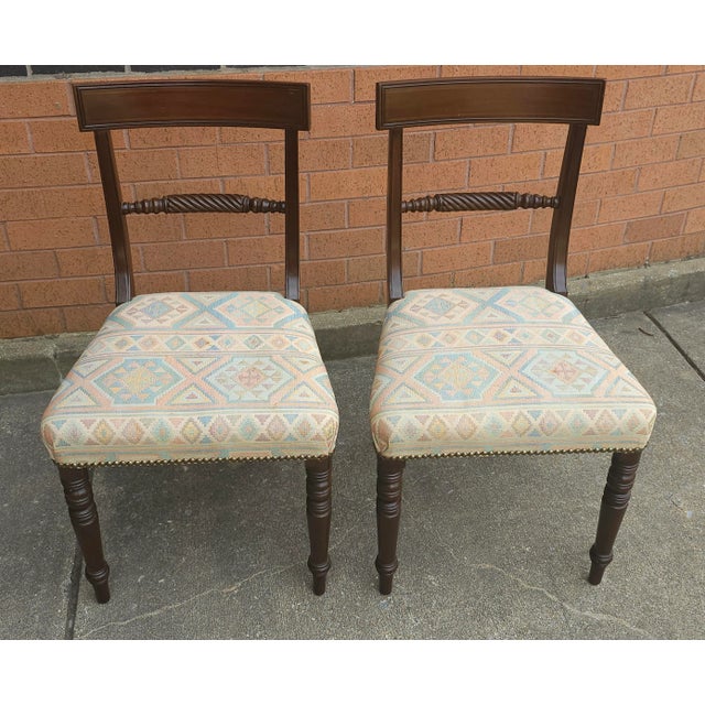 Set of Four Victorian Mahogany Upholstered Side Chairs For Sale In Washington DC - Image 6 of 10