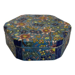 Early 20th Century French Longwy Art Nouveau Ceramic Bonbonnière For Sale