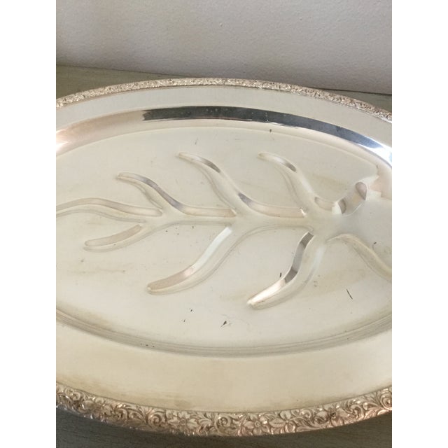 1940s Vintage Oval Footed Silver on Cooper Tray For Sale - Image 5 of 10