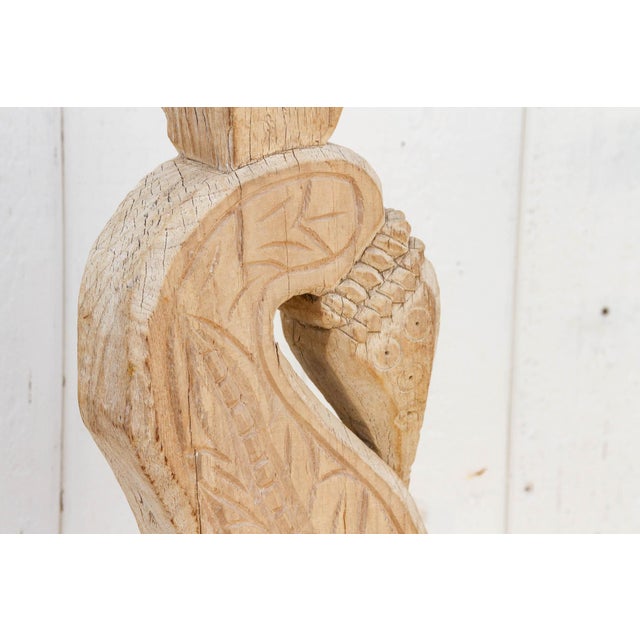 Tan Floral Carved Antique Indian Panel For Sale - Image 8 of 10