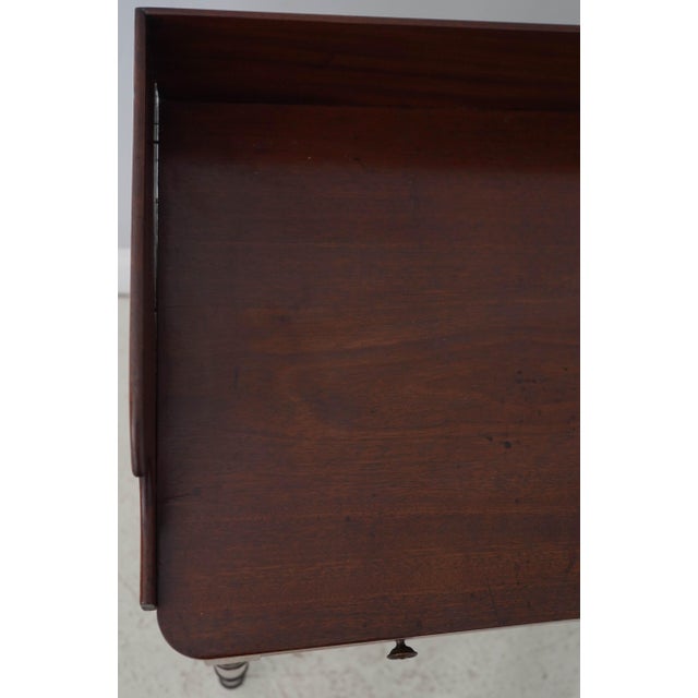 Brown Antique 19th Century 2 Drawer Mahogany Sheraton Server Desk For Sale - Image 8 of 18