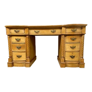 Antique English Pine Pedestal Desk