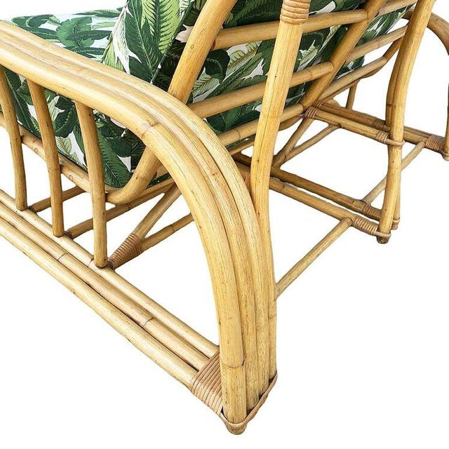Restored Rattan 3-Strand Sectional Settee Sofa by Paul Laszlo for Ficks Reed For Sale In Los Angeles - Image 6 of 12