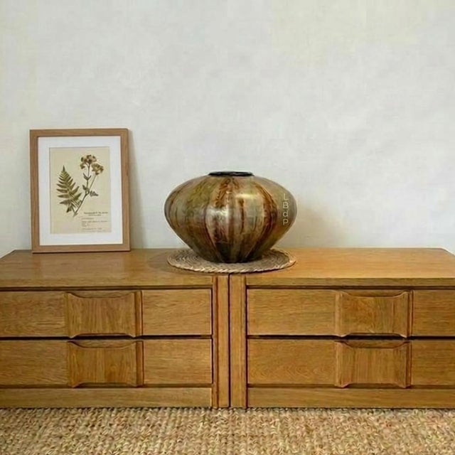 Large Vintage Vase in Leaves, 1950s For Sale - Image 14 of 15