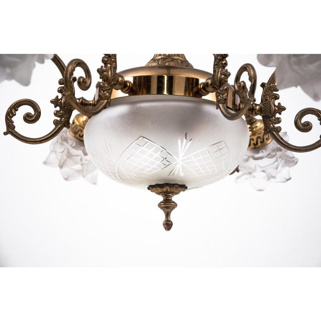 Brass Chandelier, Western Europe, 1950s For Sale - Image 6 of 9