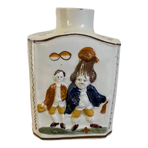 Antique Early 19th Century Pratt Ware Pearlware Tea Caddy