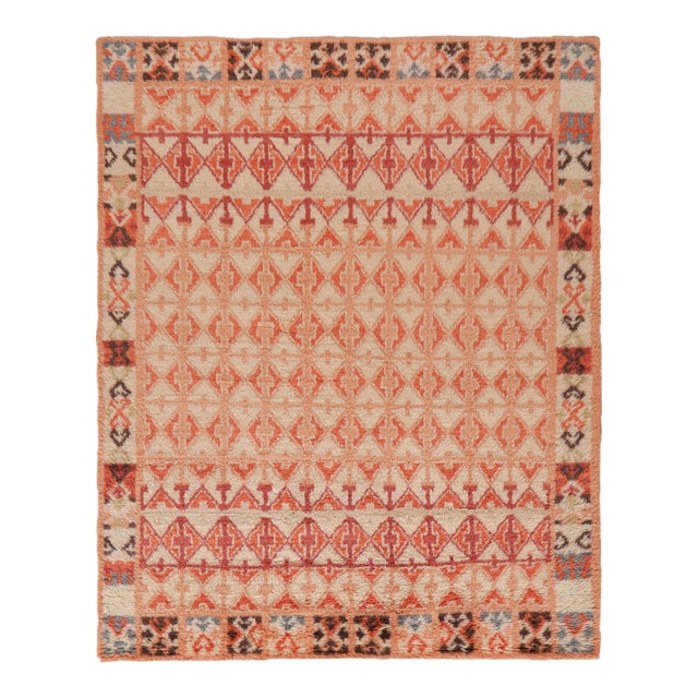 Rug & Kilim’s Moroccan Style Rug in Beige With Geometric Patterns For Sale