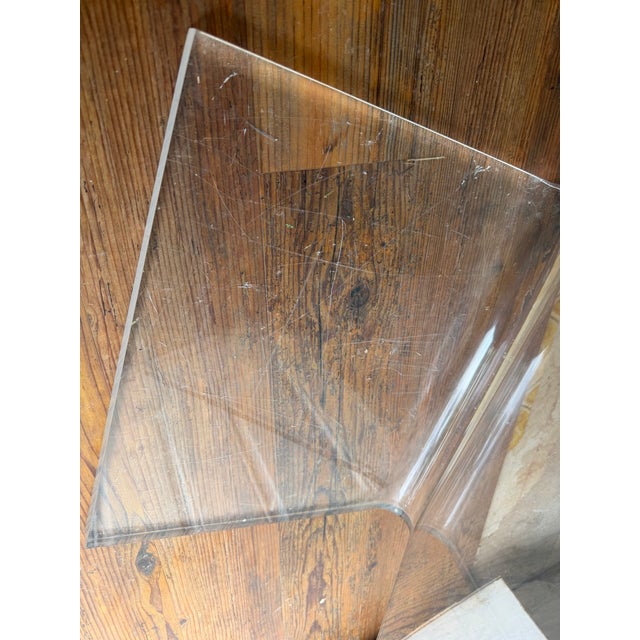 1970s Lucite Z Vanity Stool For Sale - Image 6 of 6
