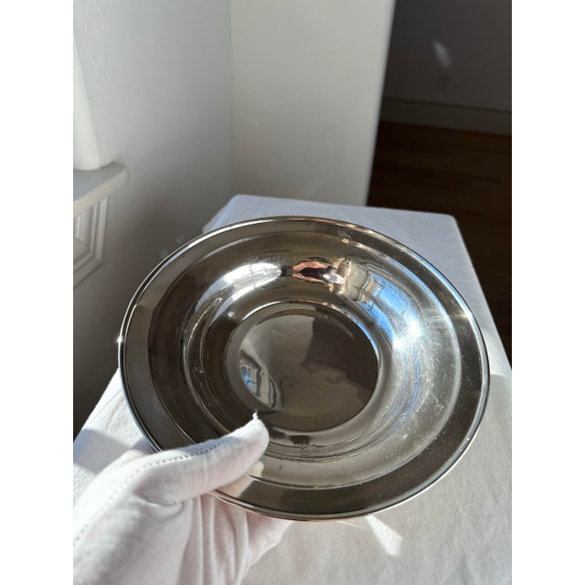 Vintage Sterling Silver Classic Plain Rim Bowl - 157 G For Sale - Image 4 of 7